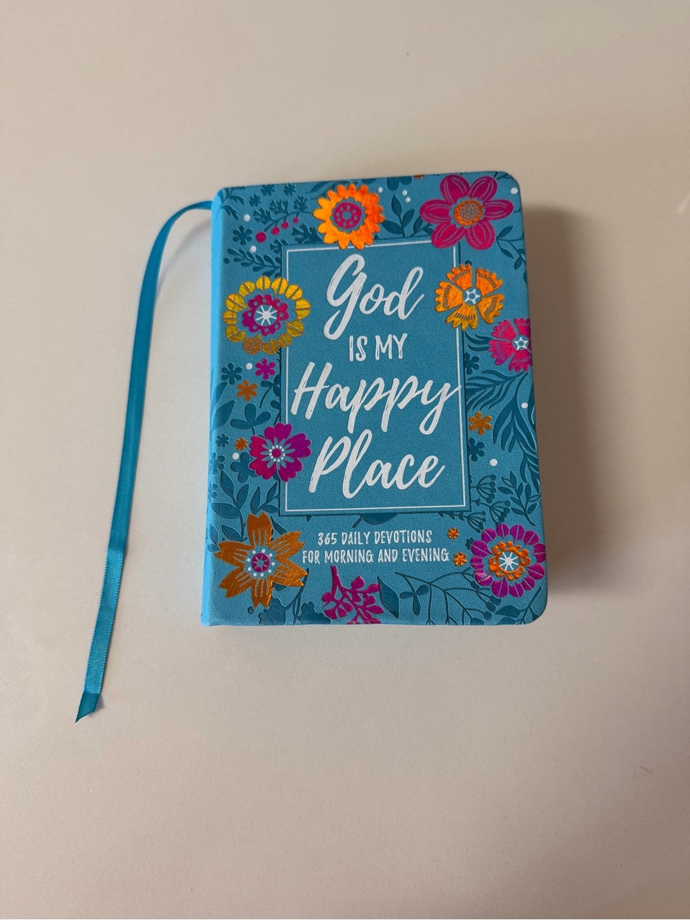 God Is My Happy Place - Teal Floral Devotional